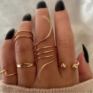 🔥5PC SET BRAND NEW UNIQUE ALLOY KNUCKLE RING SET🔥